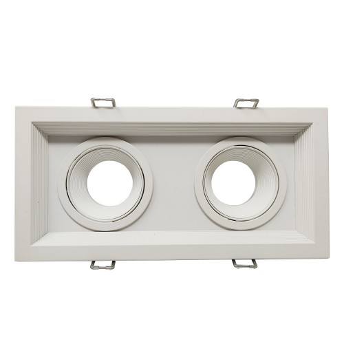 Housing WHITE adjustable double for lamp LED MR16 GU10