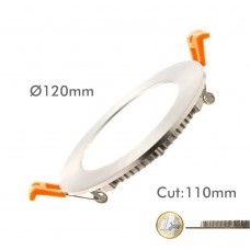 8W LED Circular Downlight Slim - Stainless Steel