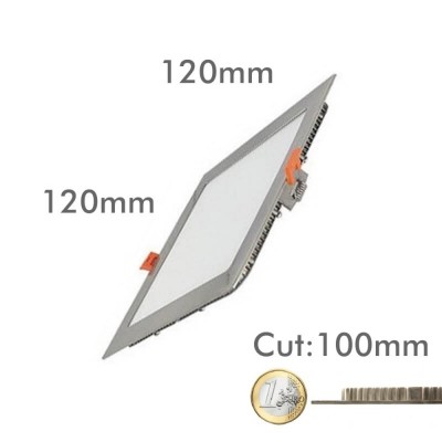 8W LED Square Downlight Slim Stainless Steel