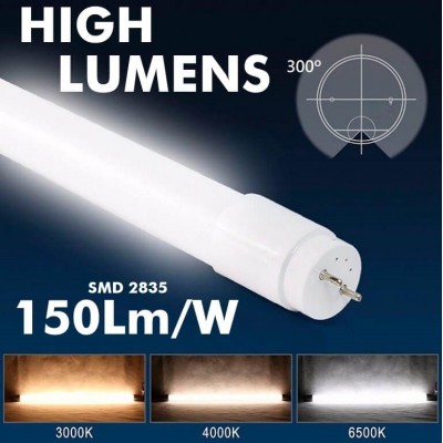 LED MAX Tube 18W Glass 300º 120cm - HIGH LUMINOSITY