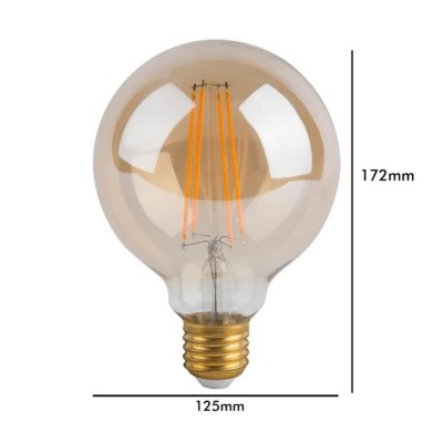7W LED Bulb Filament Vintage E27 G125 - Dimmable