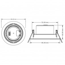 7W Downlight LED Rounnd Gray Chrome - CCT