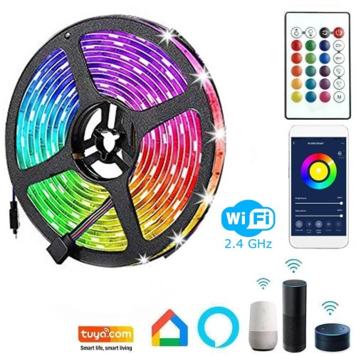 Pack 24W 12V SMART WiFi RGB+CCT LED Strip + Remote Control - Dimmable - SMD5050