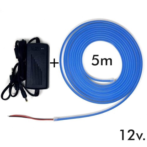 Pack LED Blue Neon LED 6mm 12V + Power supply