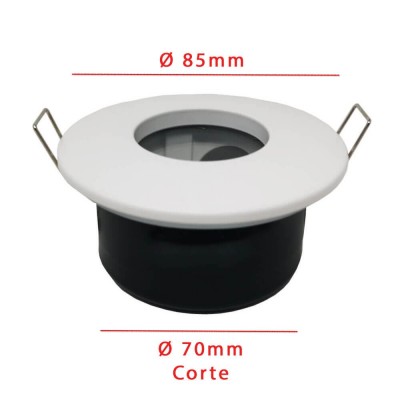 Frame Round for LED MR16 GU10 - IP65 - Ø80mm - Aluminium