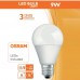 LED Bulb 9W E27 A60 180° - OSRAM CHIP DURIS E 2835
