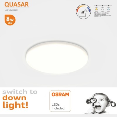 Downlight LED 8W Frameless QUASAR - OSRAM CHIP DURIS E 2835 - CCT