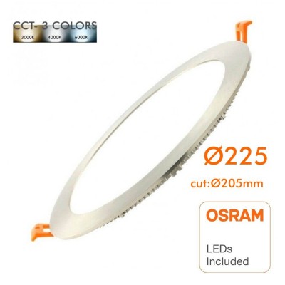 20W LED Circular Downlight Slim - Stainless Steel - CCT - OSRAM CHIP DURIS E 2835