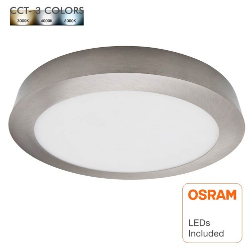 Circular Stainless Steel 20W LED Ceiling Light - CCT - OSRAM CHIP DURIS E 2835