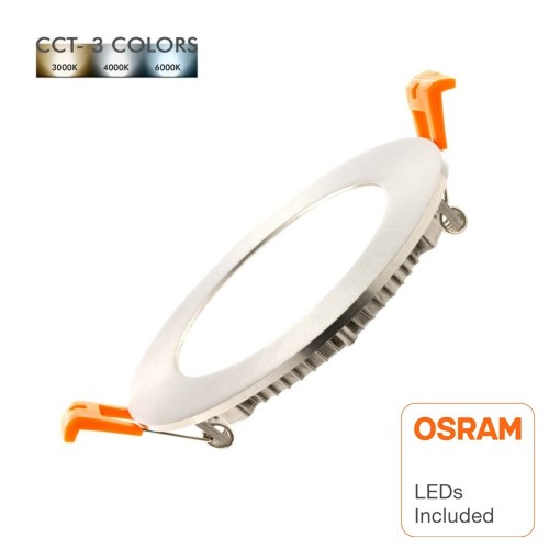 8W LED Circular Downlight Slim - Stainless Steel - CCT - OSRAM CHIP DURIS E 2835