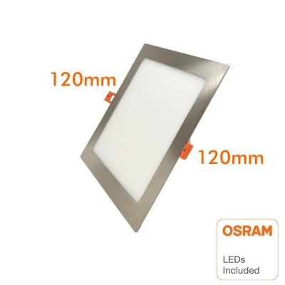 8W LED Square Downlight Slim - Stainless Steel - CCT - OSRAM CHIP DURIS E 2835