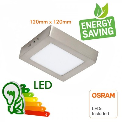 Square Stainless Steel 8W LED Ceiling Light - CCT - OSRAM CHIP DURIS E 2835