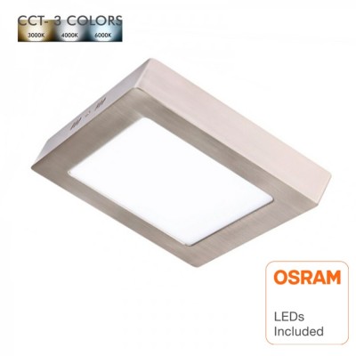 Square Stainless Steel 20W LED Ceiling Light - CCT - OSRAM CHIP DURIS E 2835