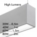 Linear Lamp Pendant LED - MUNICH SILVER - 0.5m - 1m - 1.5m - 2m - IP54