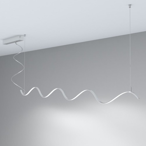 Linear Lamp Pendant LED - MILANO SLIM SILVER CURVES - 0.5m - 1m - 1.5m - 2m - IP20