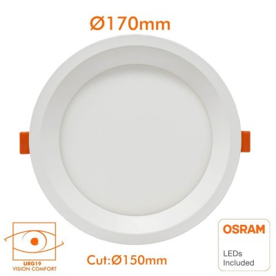 16W LED Downlight Round - OSRAM CHIP DURIS E 2835 - CCT - UGR19