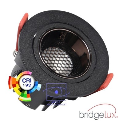5W - 8W -12W LED Downlight Black - Bridgelux Chip - UGR11- CCT- CRI+92