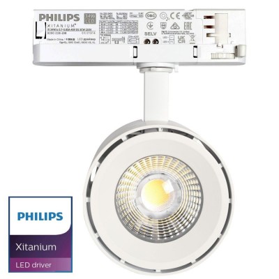 PACK 2 LED Tracklight 28-34W ODENSE White PHILIPS Driver 3-PHASE Rails - CRI+97