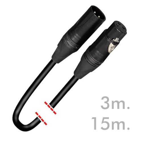 DMX signal cable - XLR3 male - XLR3 female