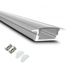 Profile 2 meters Aluminum -Wings- To embed - TRANSPARENT COVER
