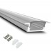 Profile 2 meters Aluminum -Wings- To embed - TRANSPARENT COVER
