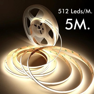 LED Strip COB 24V | 512 LED/m | 5m | FLIP CHIP | 1650Lm | 15W/M | CRI90 | IP20