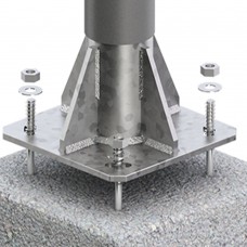 4 -Floor Anchor Bolt for Column Street lamp - Zinc Plated Steel - 16mm