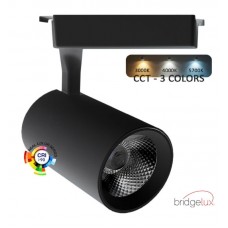 LED Spotlight 30W PARMA Black Single-Circuit Track - CCT - CRI+92 - 48º