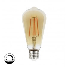 8W LED Bulb Filament Vintage E27 Gold ST64 - Dimmable