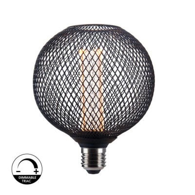 LED Bulb - Modern Black Metal - 4W - E27 - G125 - Dimmable