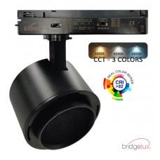 LED Track Light 1-Phase 40W-28W - ROMA Black - GxTronic Driver - Adjustable Optics 24º-60º - UGR13 - CCT