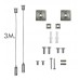 Universal Pendant Kit - Silver - with 3m cable - Pack of 2 units