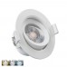 7W White Round LED Downlight - Adjustable - CCT Selectable Color