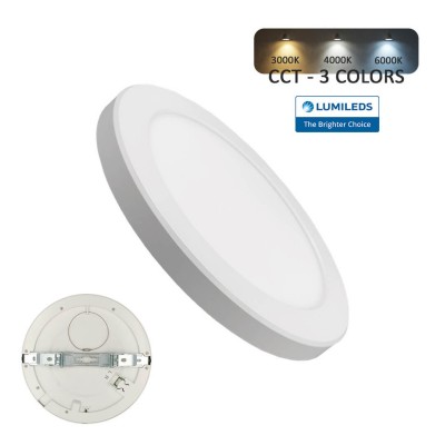 Downlight + LED Ceiling Light - Circular - MOSS White LUMILEDS - 6W ADJUSTABLE - Selectable CCT Color