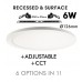 Downlight + LED Ceiling Light - Circular - MOSS White LUMILEDS - 6W ADJUSTABLE - Selectable CCT Color