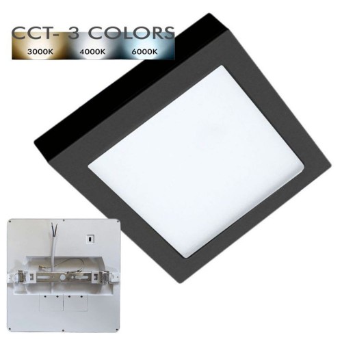 Downlight + LED Ceiling Light - Square - BLACK MOSS LUMILEDS - 24W ADJUSTABLE - Selectable CCT Color Downlight + LED Ceiling Light - Square - BLACK MOSS LUMILEDS - 24W ADJUSTABLE - Selectable CCT Color