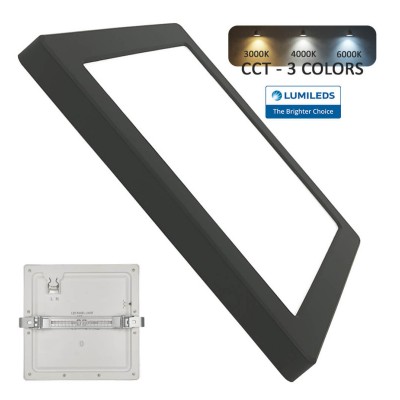 Downlight + LED Ceiling Light - Square - BLACK MOSS LUMILEDS - 24W ADJUSTABLE - Selectable CCT Color