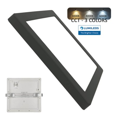 Downlight + LED Ceiling Light - Square - BLACK MOSS LUMILEDS - 18W ADJUSTABLE - Selectable CCT Color