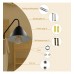 Black LED Wall Light - LERUM - For E27 LED